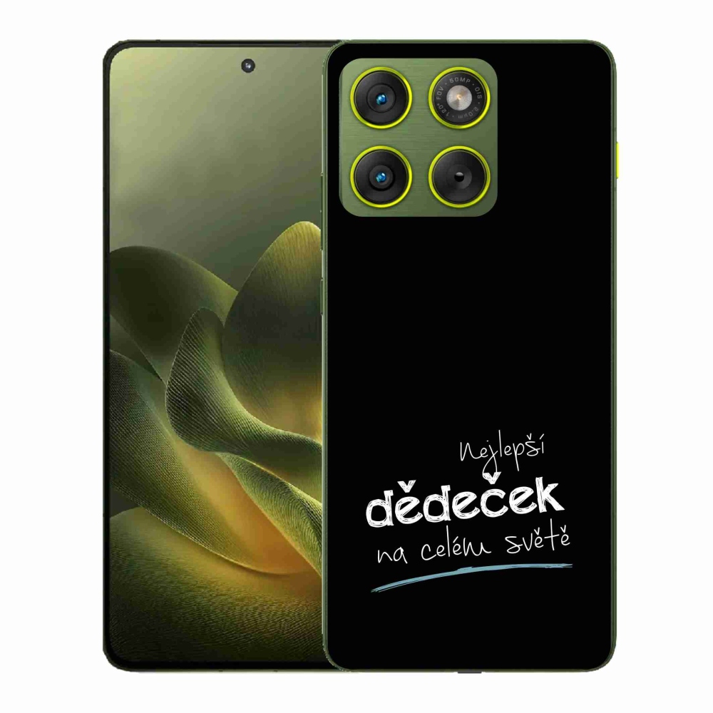 Gélový kryt mmCase na Motorola Edge 70 - najlepší dedko 3 čierne pozadie