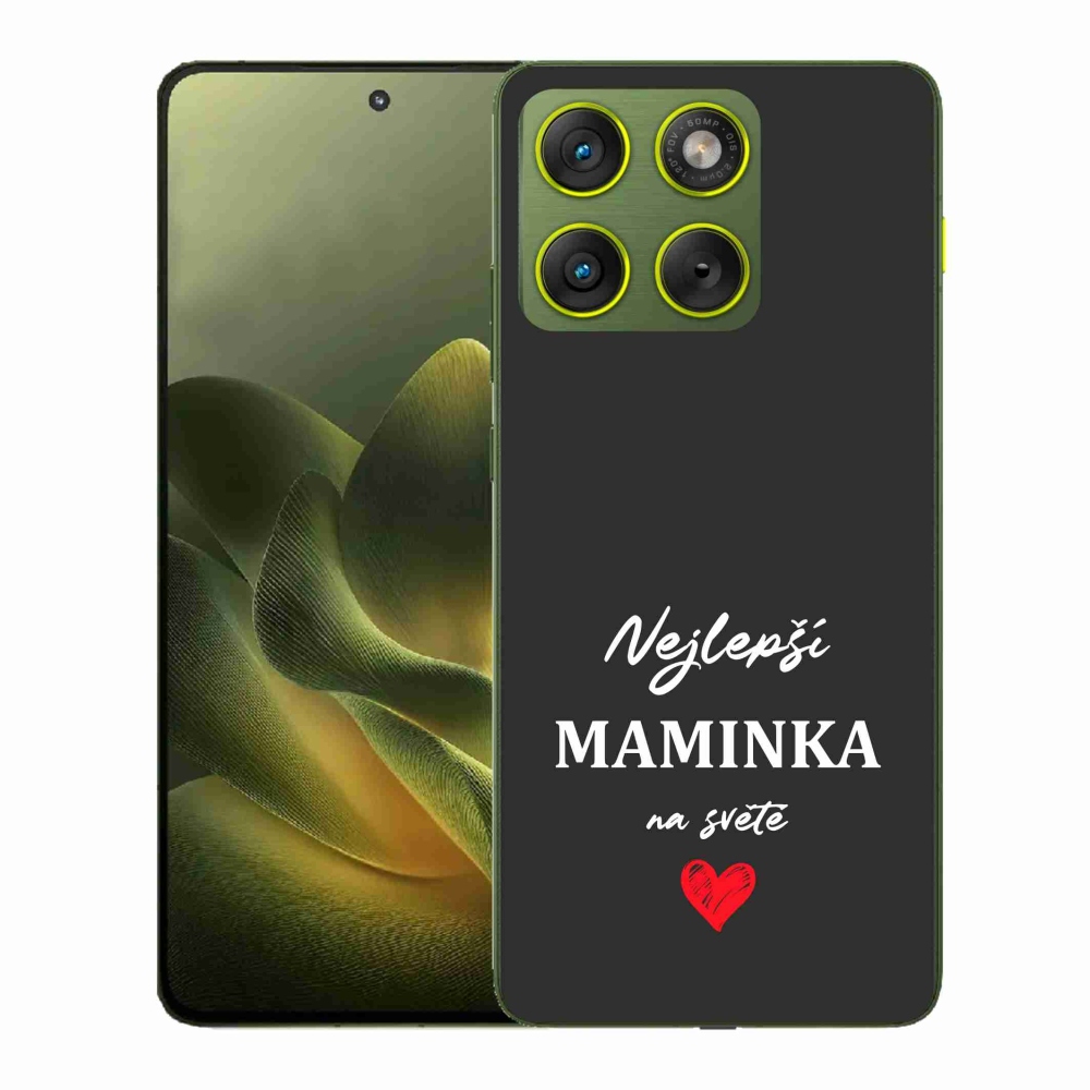 Gélový kryt mmCase na Motorola Edge 70 - najlepšia mamička 1 čierne pozadie
