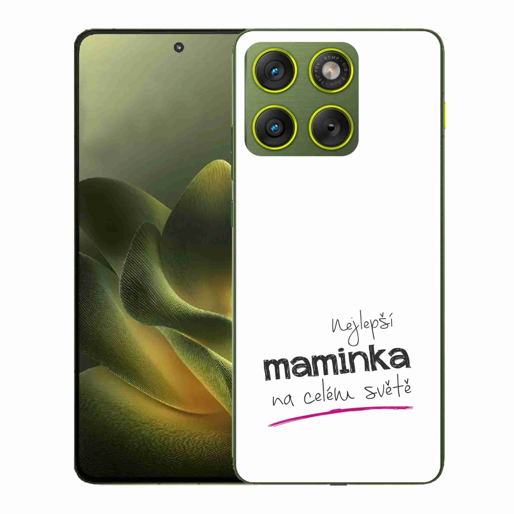 Gélový kryt mmCase na Motorola Edge 70 - najlepšia mamička 4 biele pozadie