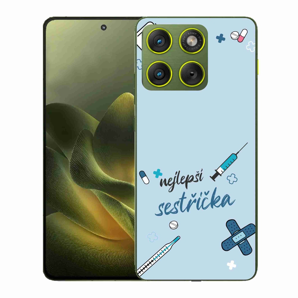 Gélový kryt mmCase na Motorola Edge 70 - najlepšia sestrička modré pozadie