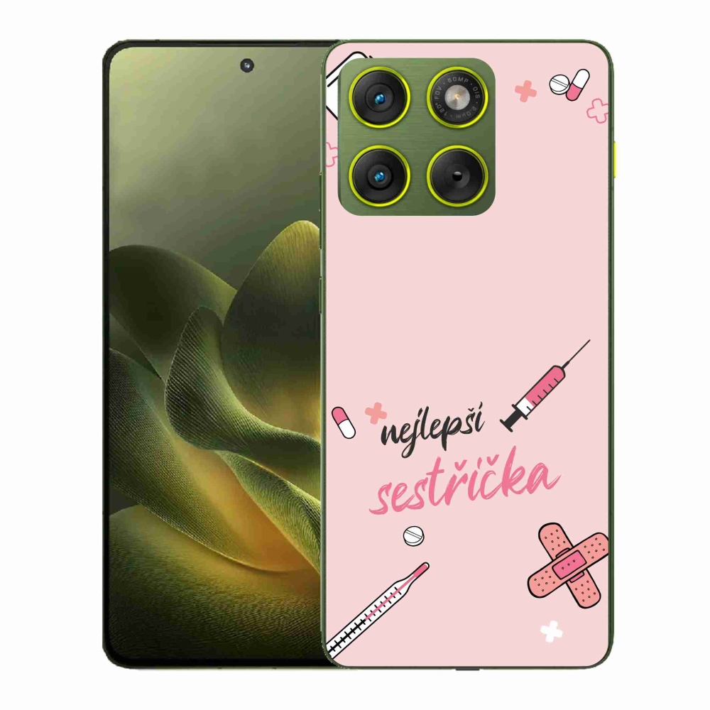 Gélový kryt mmCase na Motorola Edge 70 - najlepšia sestrička ružové pozadie
