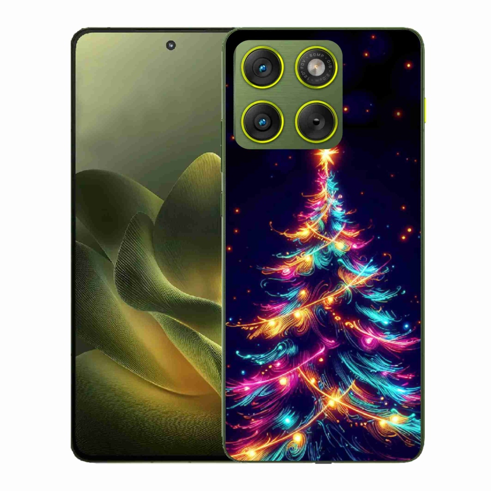 Gélový kryt mmCase na Motorola Edge 70 - neónový vianočný stromček