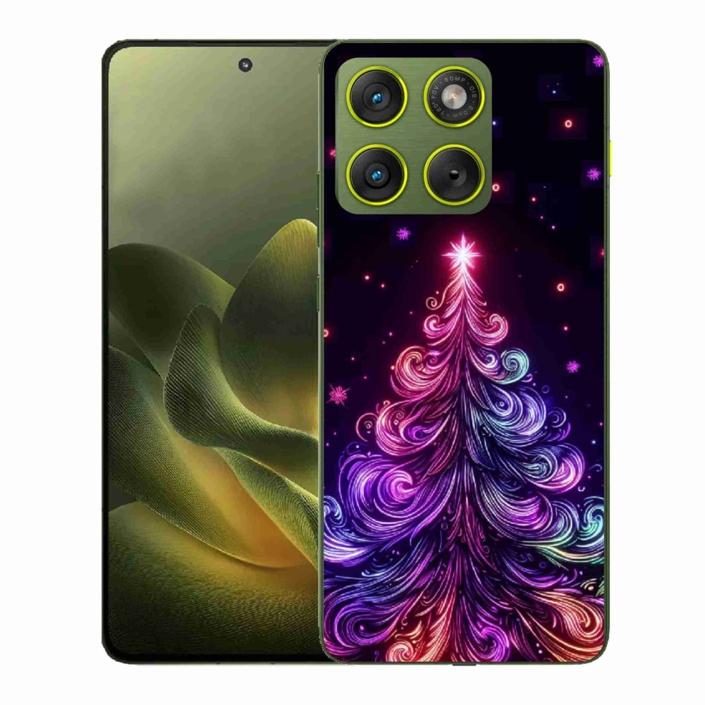 Gélový kryt mmCase na Motorola Edge 70 - neónový vianočný stromček 1