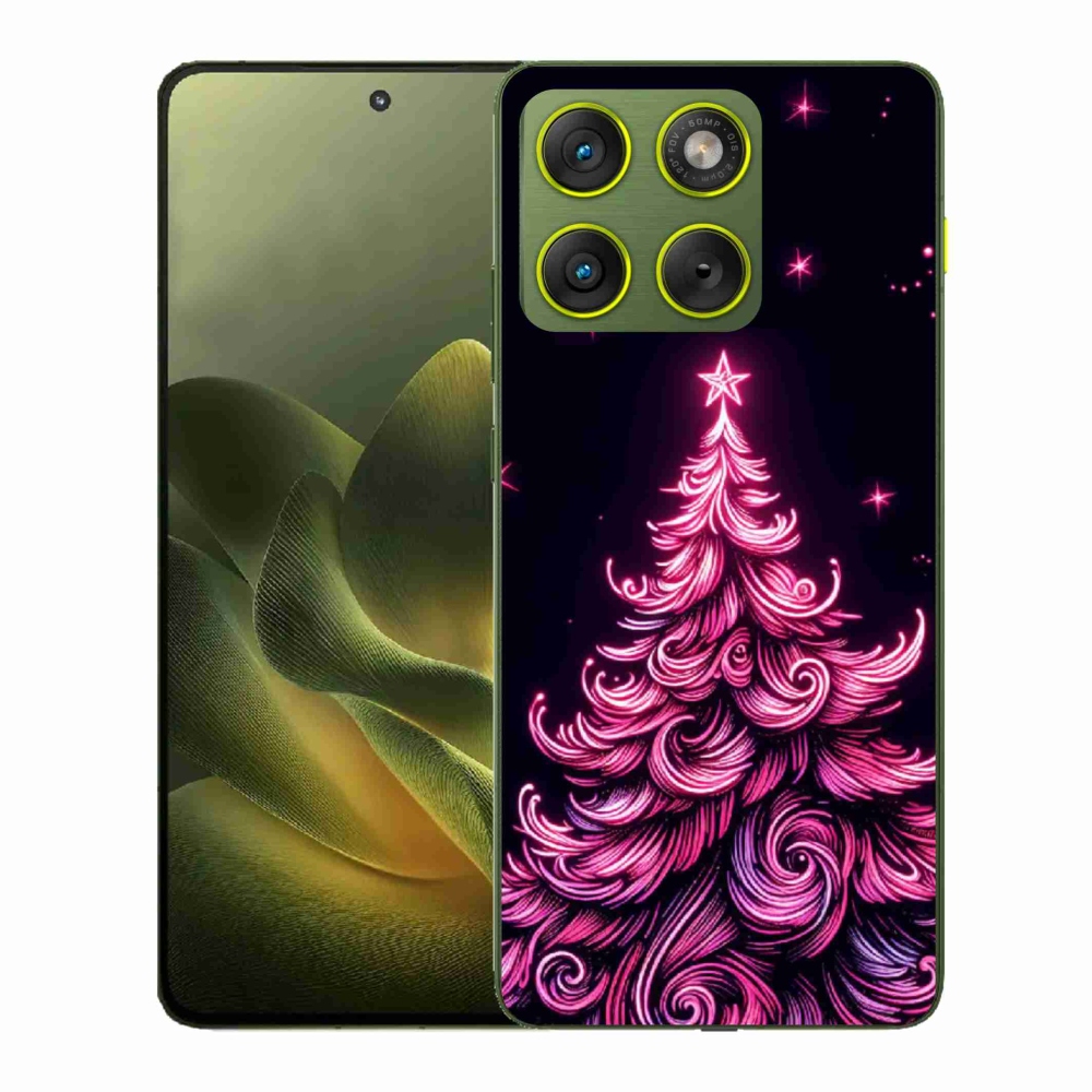 Gélový kryt mmCase na Motorola Edge 70 - neónový vianočný stromček 2