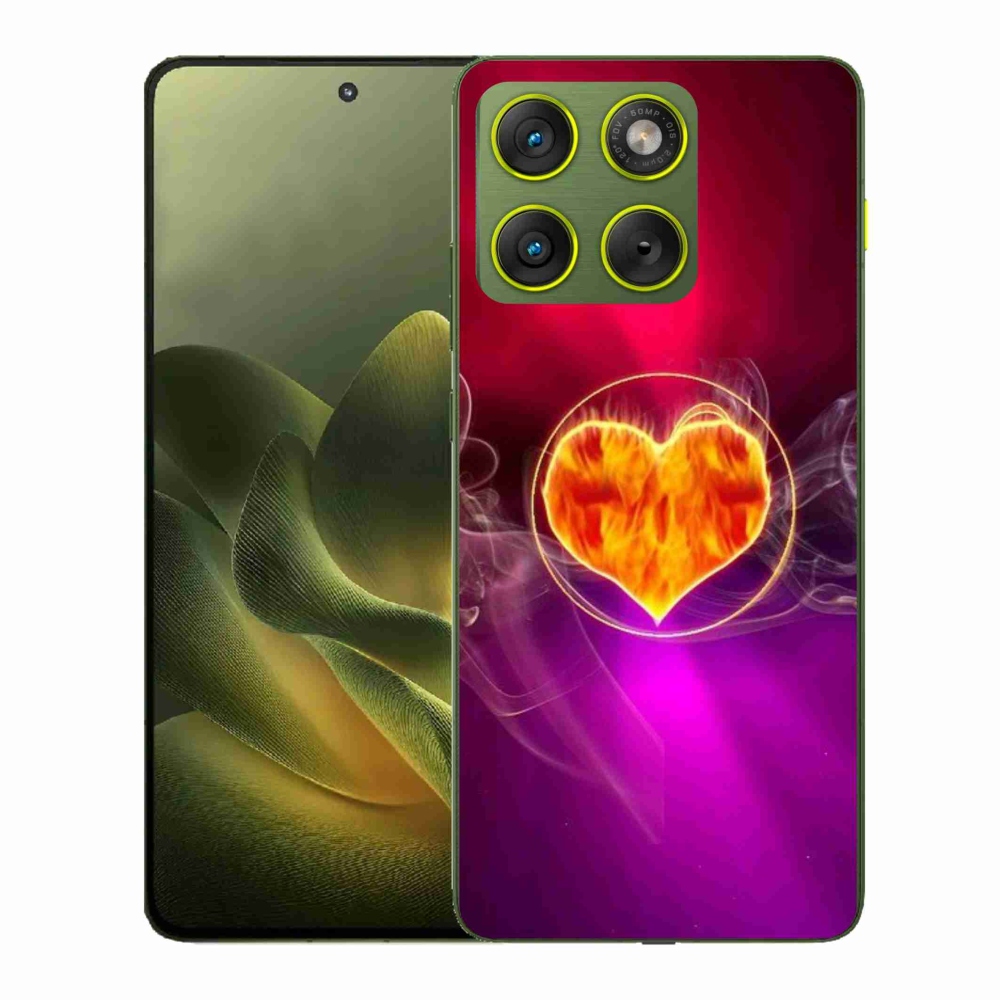 Gélový kryt mmCase na Motorola Edge 70 - ohnivé srdce