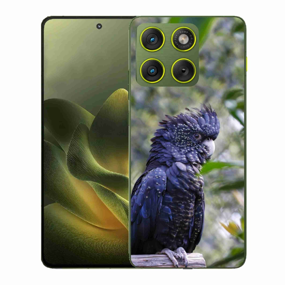 Gélový kryt mmCase na Motorola Edge 70 - papagáj kakadu čierny