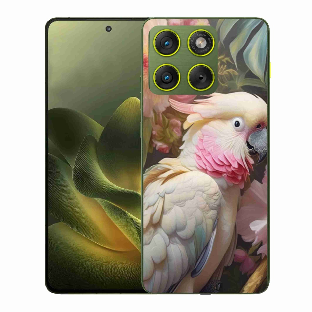 Gélový kryt mmCase na Motorola Edge 70 - papagáj kakadu ružový 2