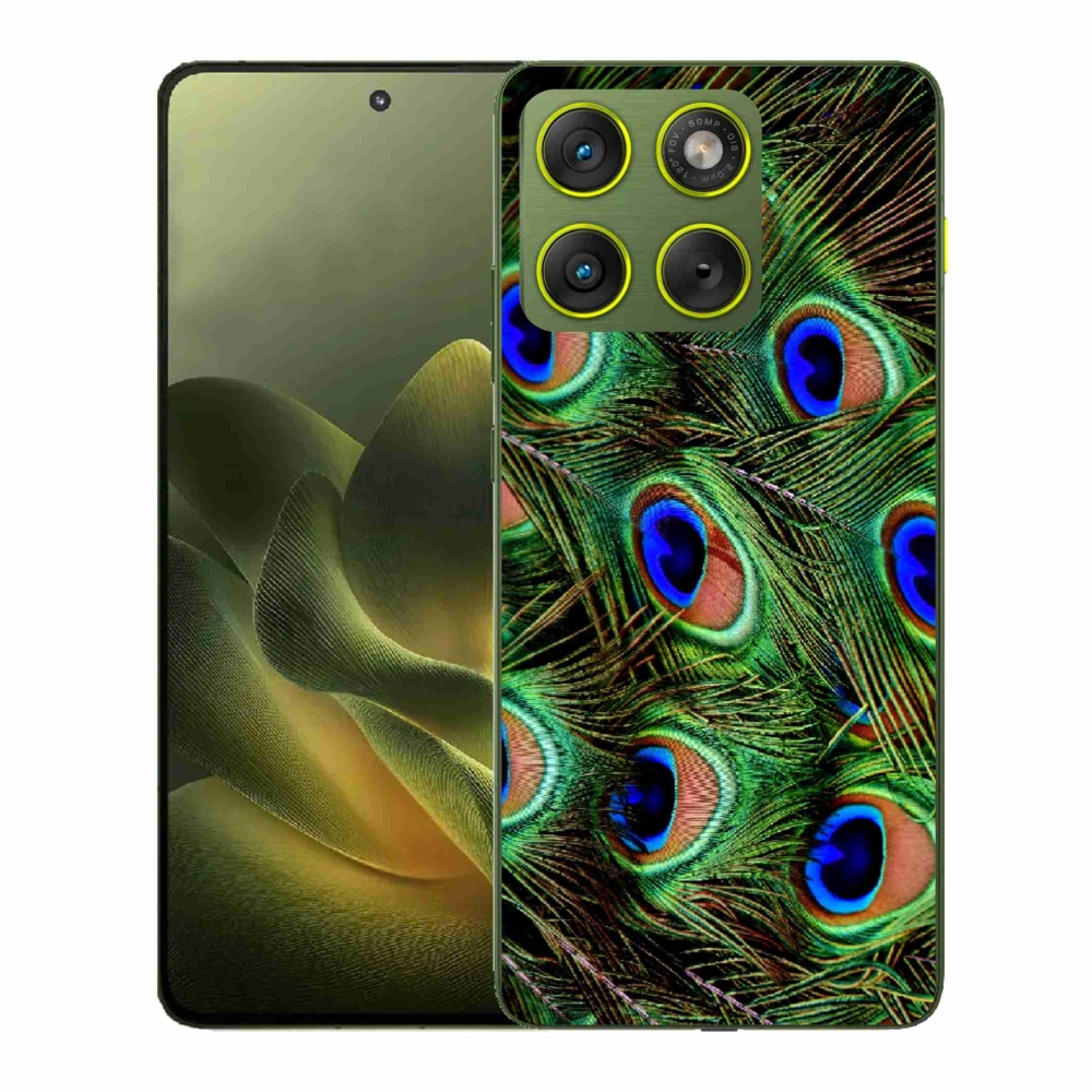 Gélový kryt mmCase na Motorola Edge 70 - pávie perie
