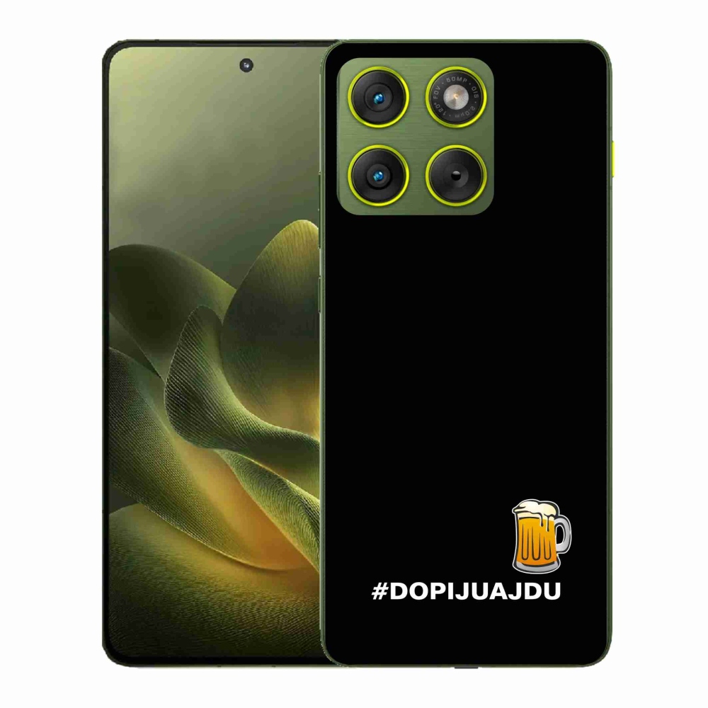 Gélový kryt mmCase na Motorola Edge 70 - pivný motív 1 čierne pozadie