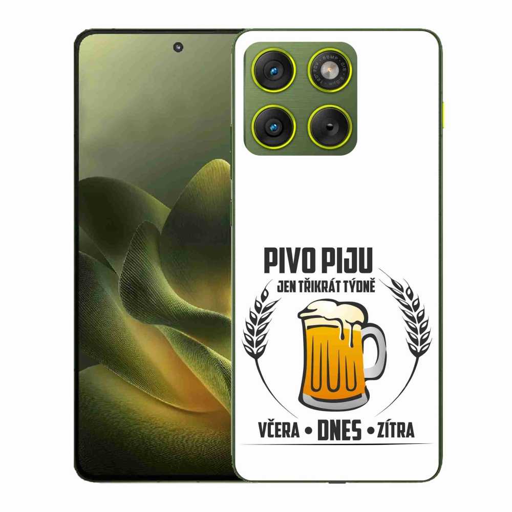 Gélový kryt mmCase na Motorola Edge 70 - pivný motív biele pozadie