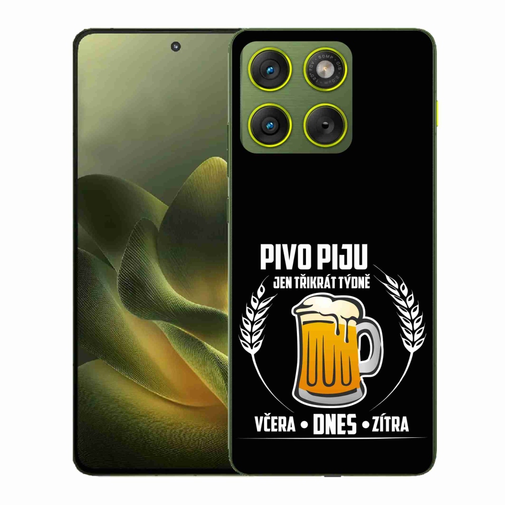 Gélový kryt mmCase na Motorola Edge 70 - pivný motív čierne pozadie