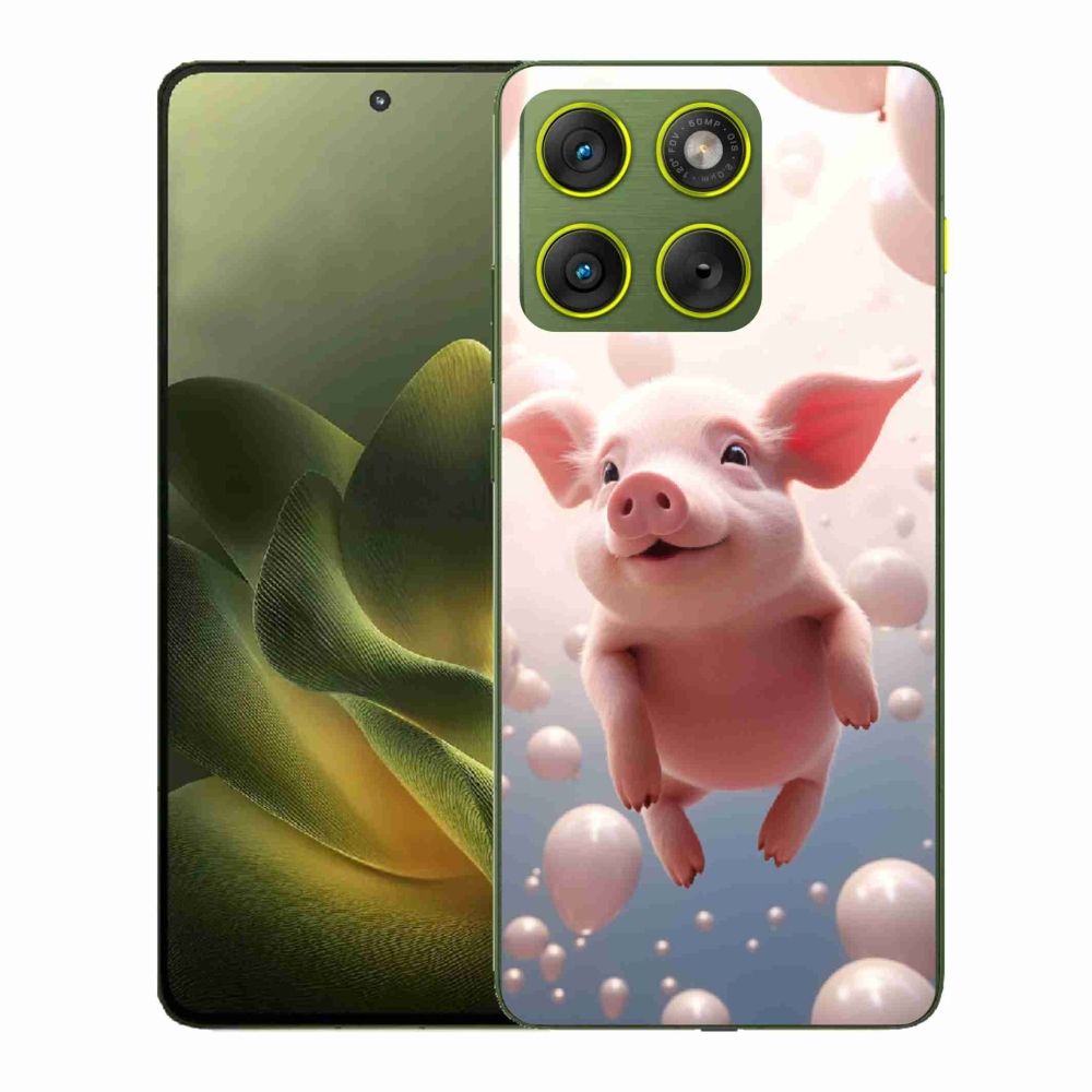 Gélový kryt mmCase na Motorola Edge 70 - prasiatko s balónikmi