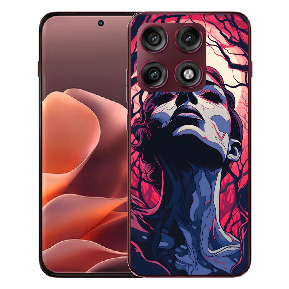 Gélový kryt mmCase na Motorola Edge 70 Pro - abstraktná tvár