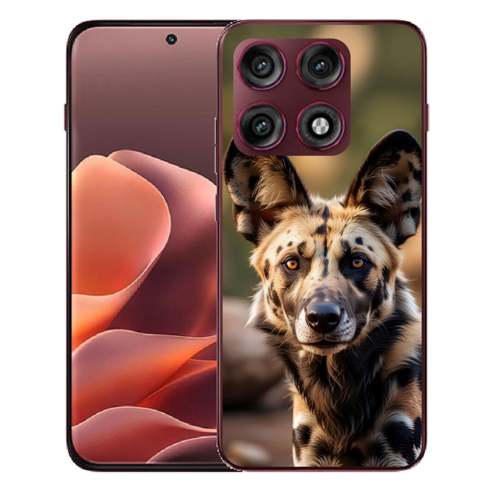 Gélový kryt mmCase na Motorola Edge 70 Pro - africký divoký pes