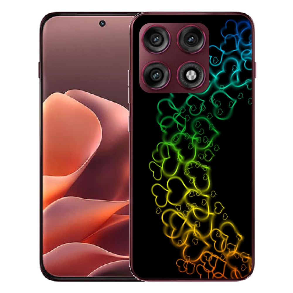 Gélový kryt mmCase na Motorola Edge 70 Pro - farebné srdiečka