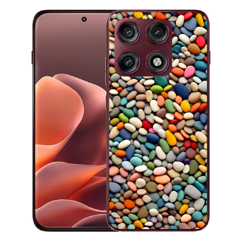Gélový kryt mmCase na Motorola Edge 70 Pro - farebné kamienky 2