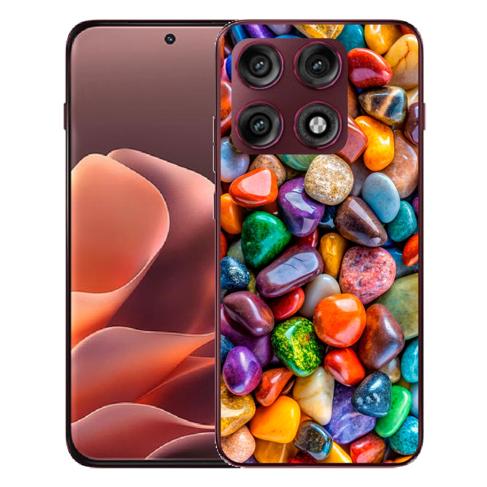 Gélový kryt mmCase na Motorola Edge 70 Pro - farebné kamienky