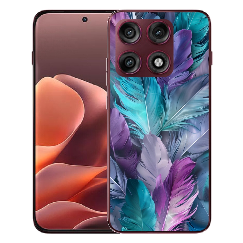 Gélový kryt mmCase na Motorola Edge 70 Pro - farebné perie 2