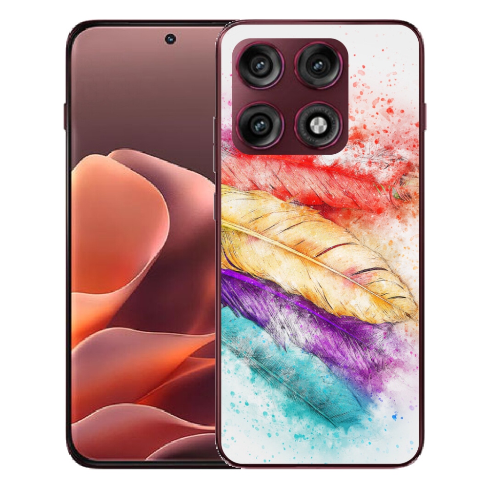 Gélový kryt mmCase na Motorola Edge 70 Pro - farebné perie