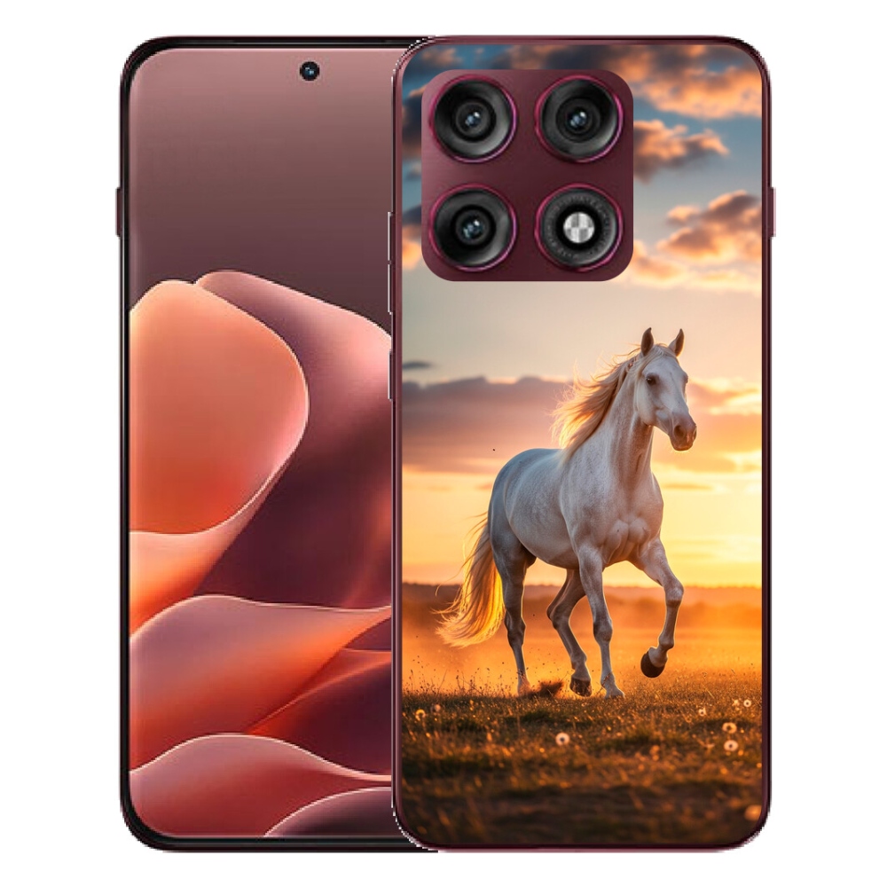 Gélový kryt mmCase na Motorola Edge 70 Pro - bežiaci biely kôň 2