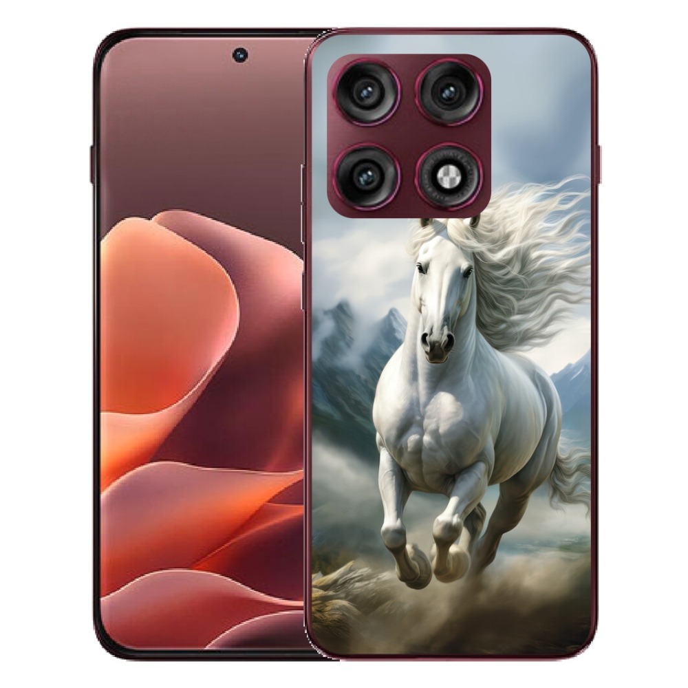 Gélový kryt mmCase na Motorola Edge 70 Pro - bežiaci biely kôň 3