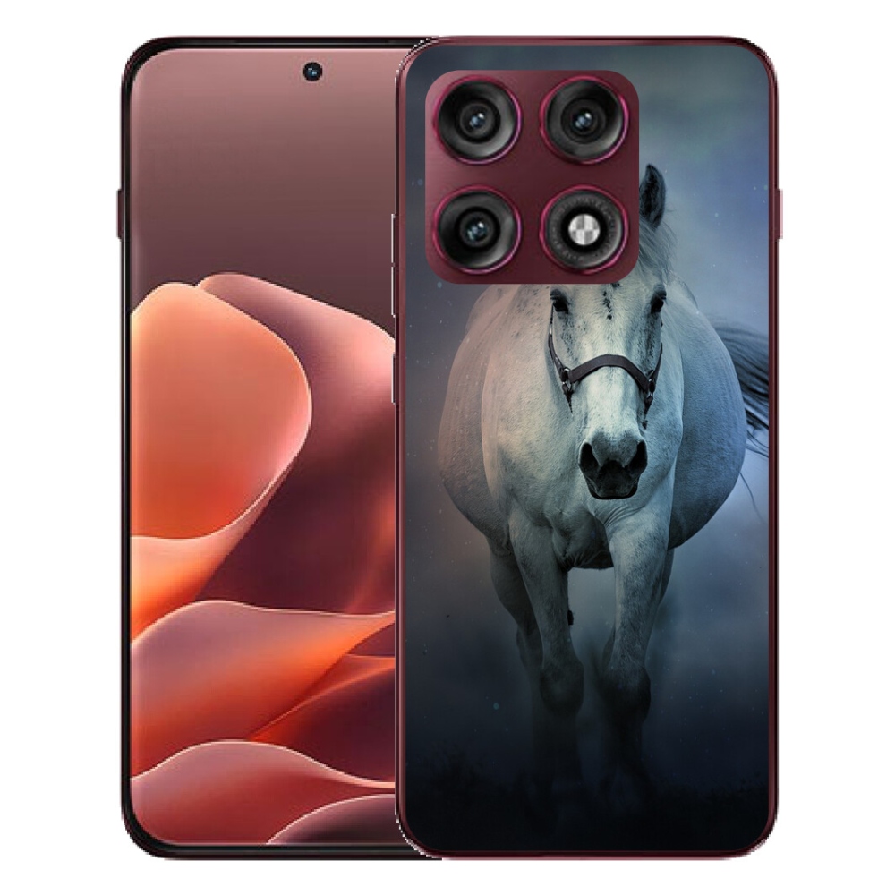 Gélový kryt mmCase na Motorola Edge 70 Pro - bežiaci biely kôň