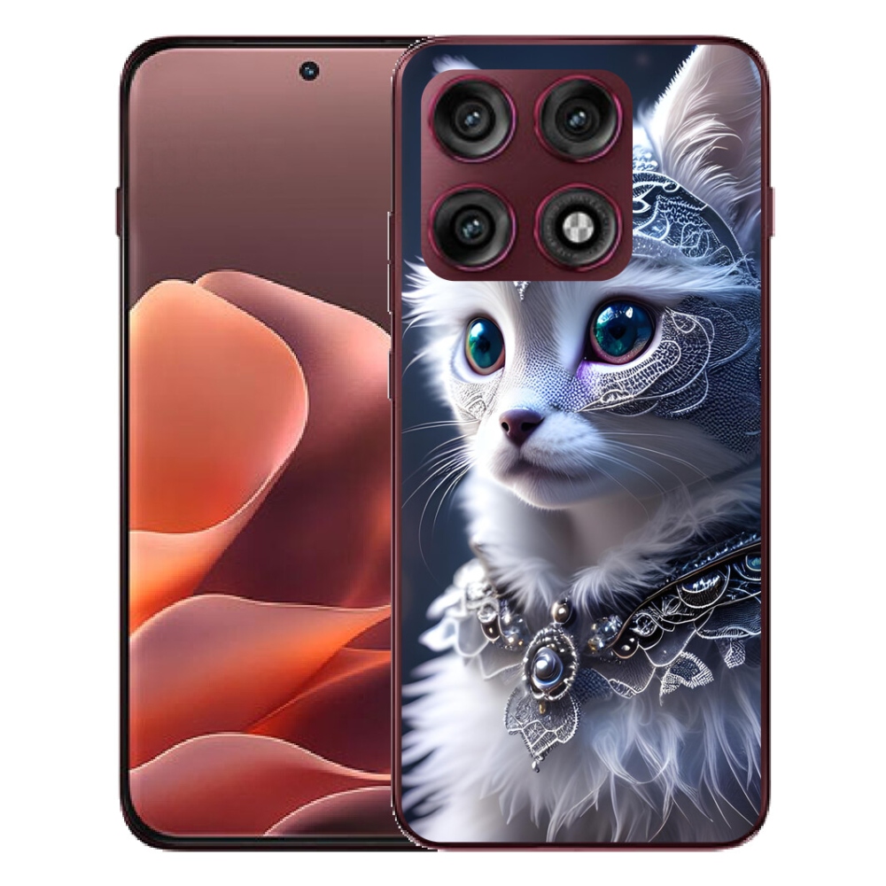 Gélový kryt mmCase na Motorola Edge 70 Pro - biela mačka