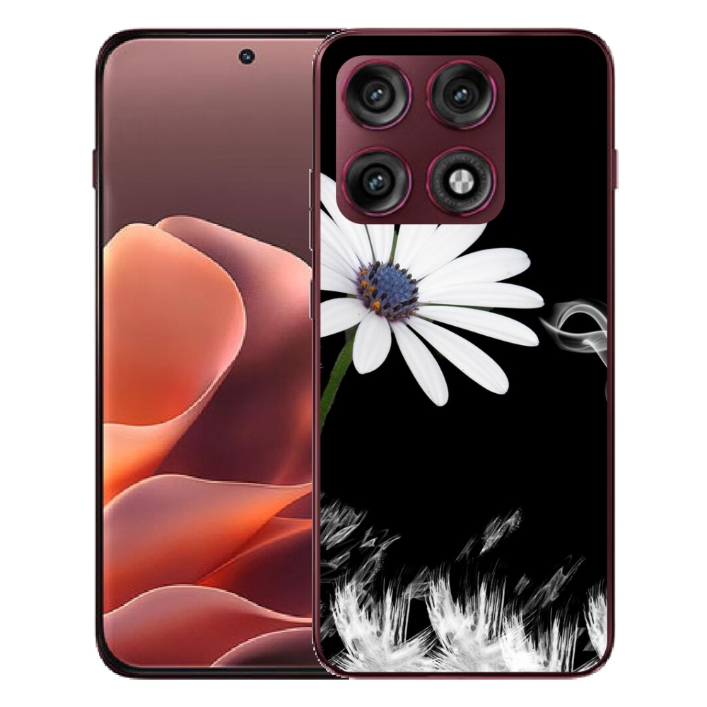 Gélový kryt mmCase na Motorola Edge 70 Pro - biela kvetina
