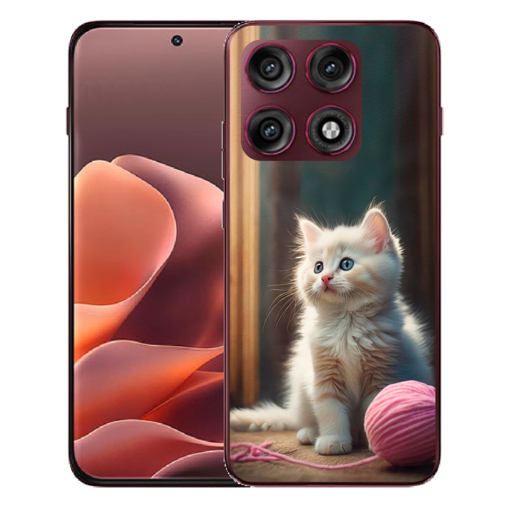 Gélový kryt mmCase na Motorola Edge 70 Pro - biele mačiatko 2