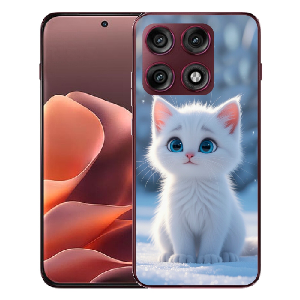 Gélový kryt mmCase na Motorola Edge 70 Pro - biele mačiatko 3