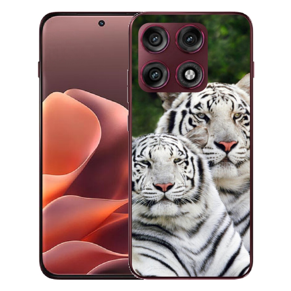 Gélový kryt mmCase na Motorola Edge 70 Pro - bieli tigre