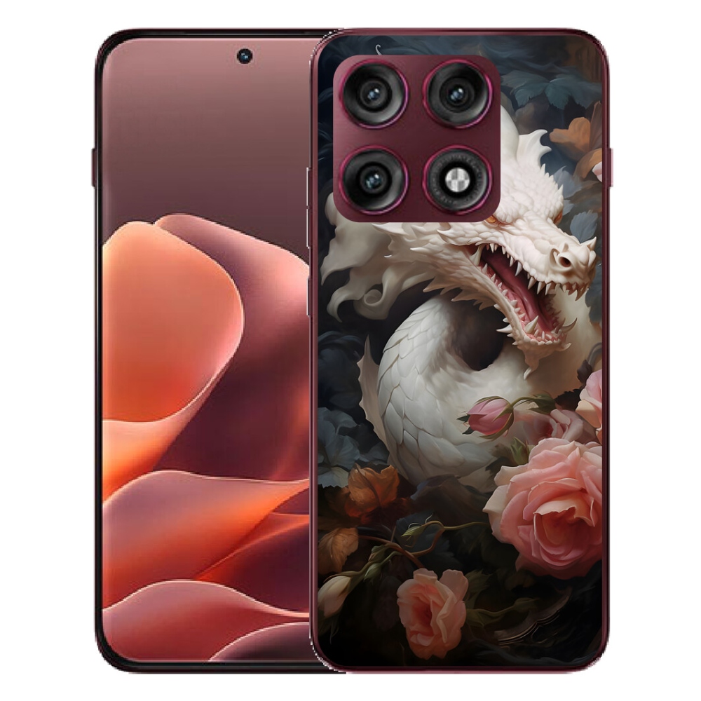 Gélový kryt mmCase na Motorola Edge 70 Pro - biely drak