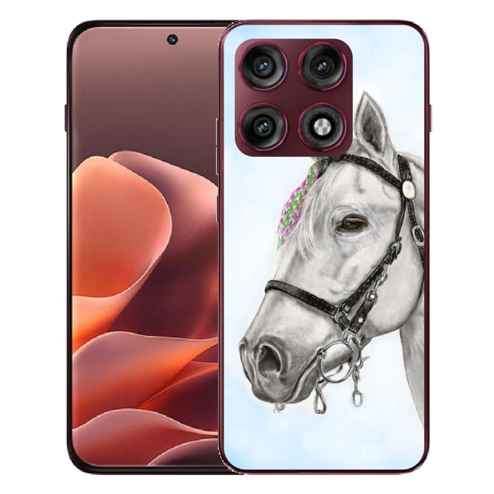 Gélový kryt mmCase na Motorola Edge 70 Pro - biely kôň 1