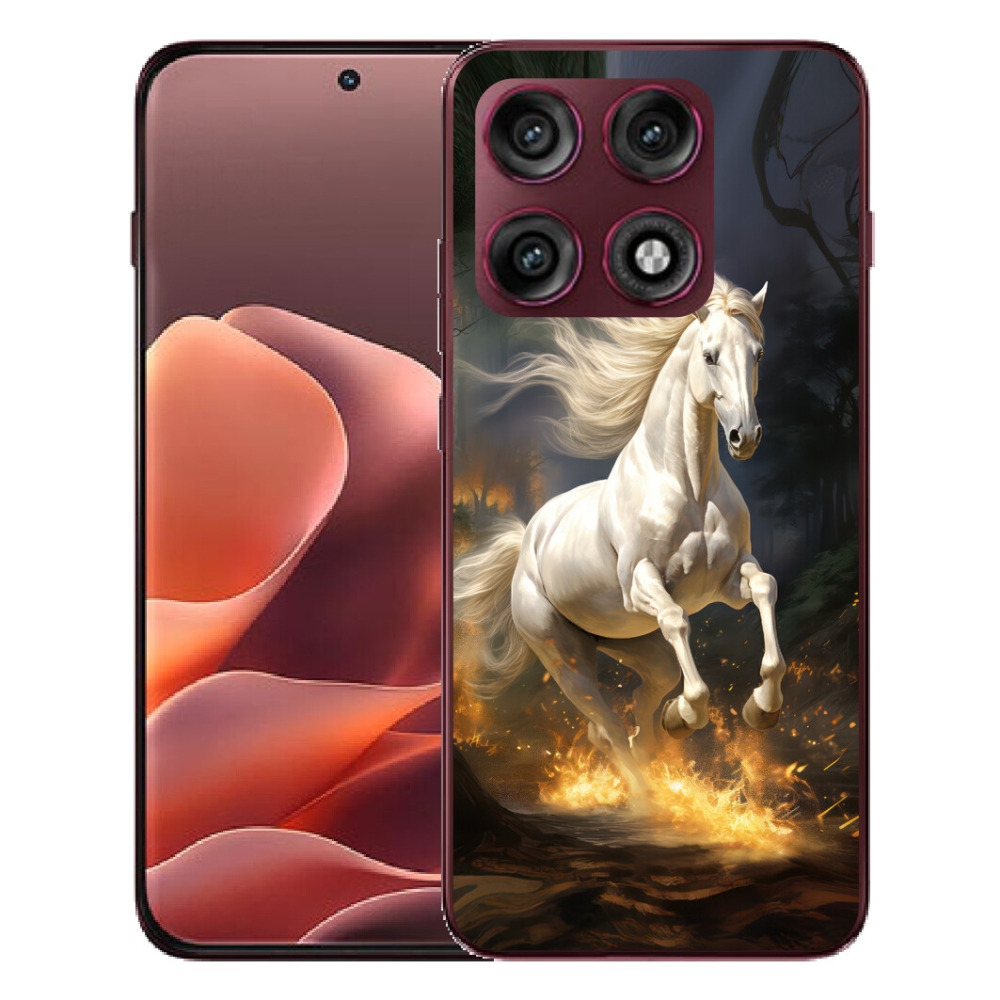 Gélový kryt mmCase na Motorola Edge 70 Pro - biely kôň 2