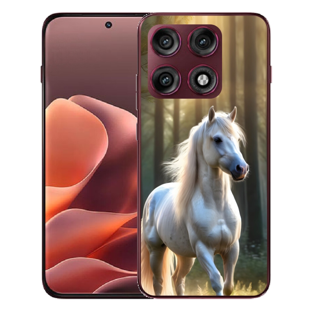 Gélový kryt mmCase na Motorola Edge 70 Pro - biely kôň 3