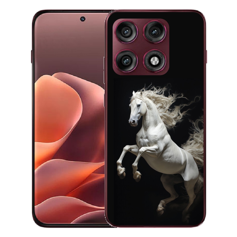 Gélový kryt mmCase na Motorola Edge 70 Pro - biely kôň 4