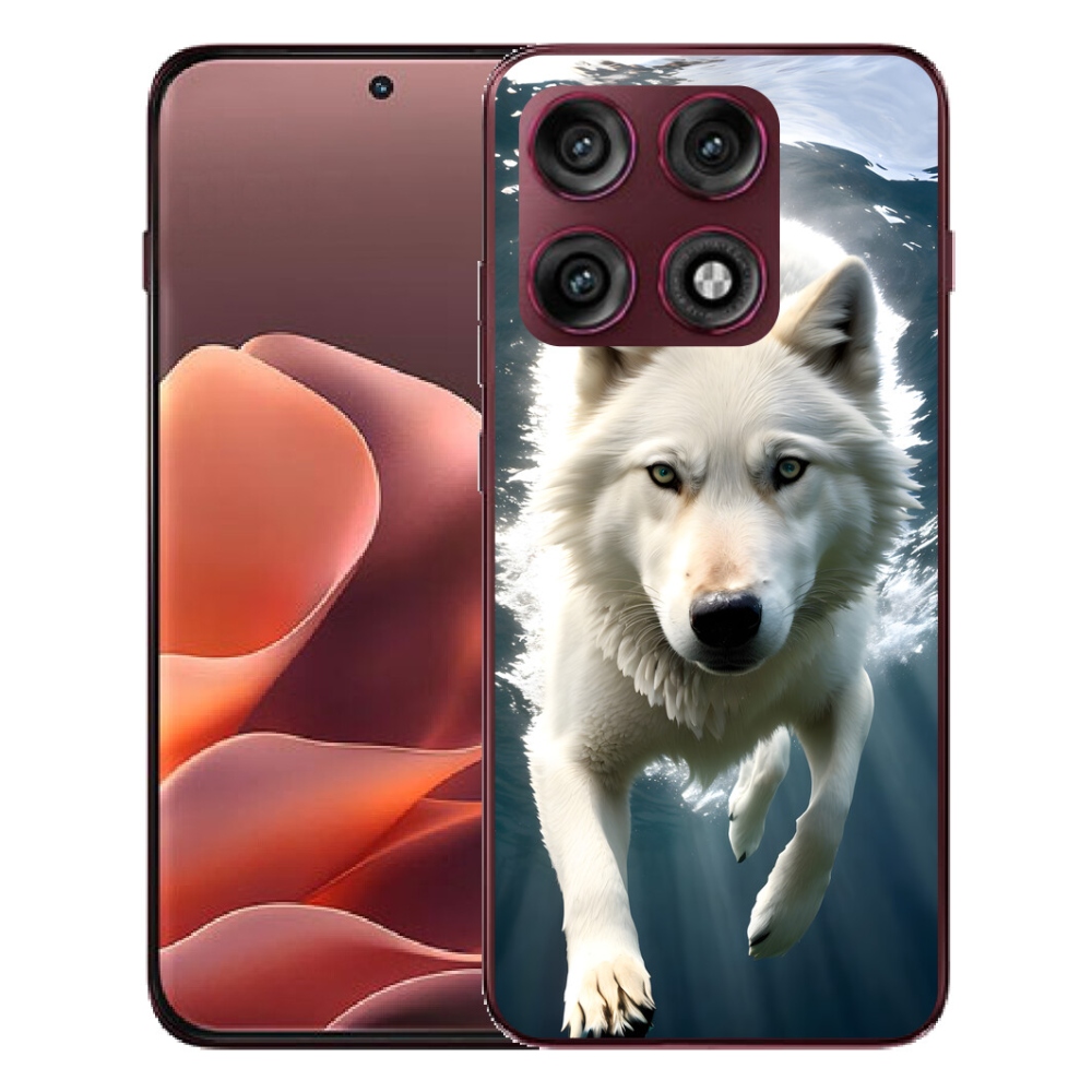 Gélový kryt mmCase na Motorola Edge 70 Pro - biely vlk