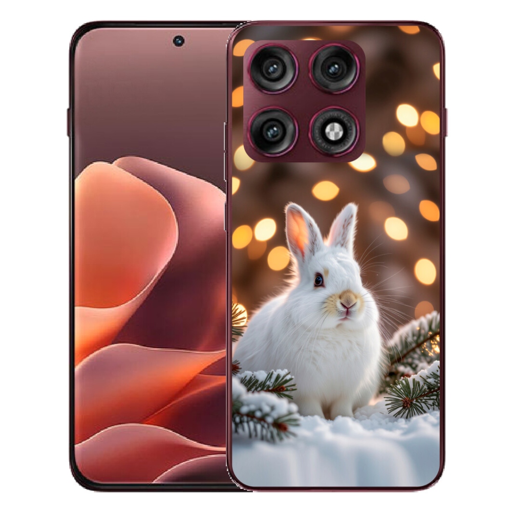 Gélový kryt mmCase na Motorola Edge 70 Pro - biely zajac