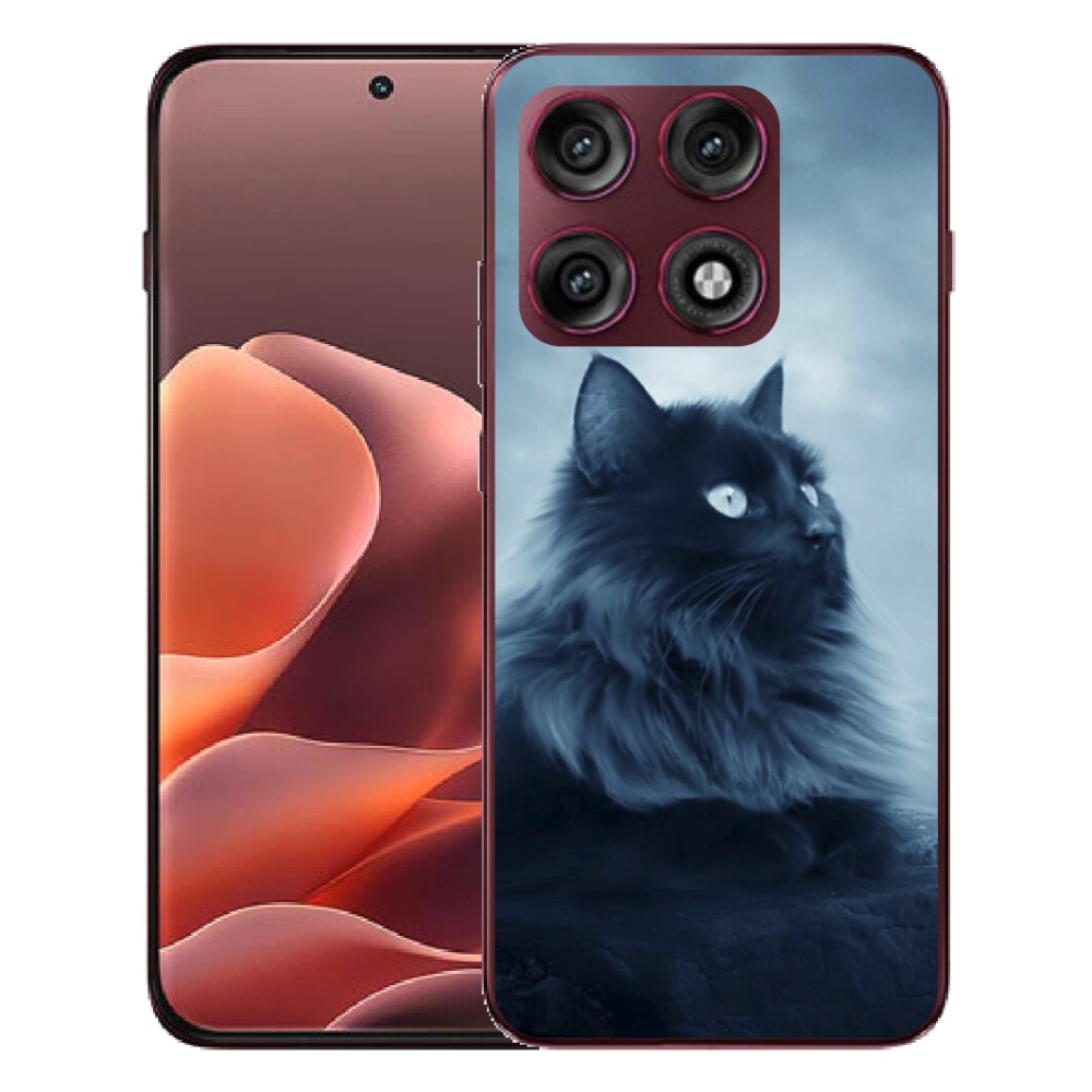 Gélový kryt mmCase na Motorola Edge 70 Pro - čierna mačka 1