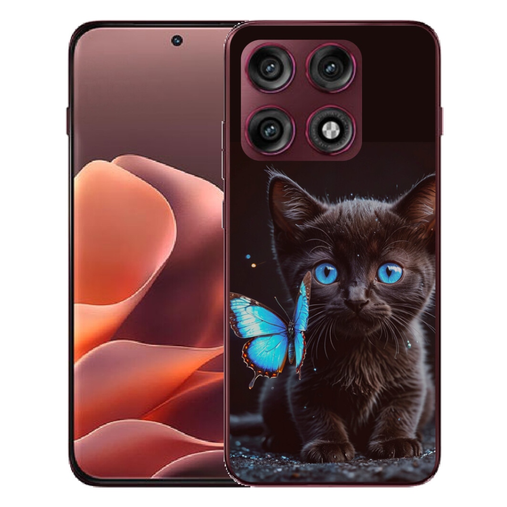 Gélový kryt mmCase na Motorola Edge 70 Pro - čierne mačiatko 3