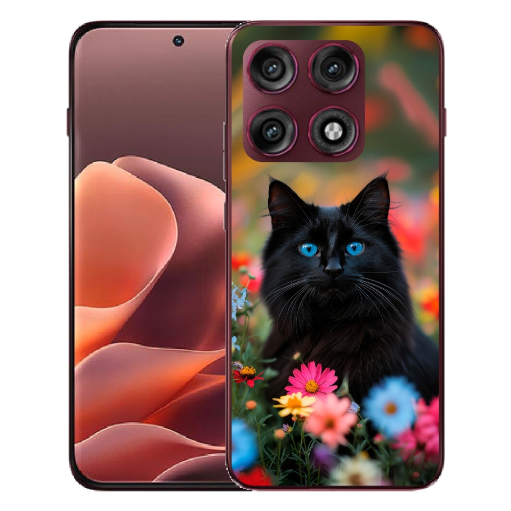 Gélový kryt mmCase na Motorola Edge 70 Pro - čierne mačiatko 4