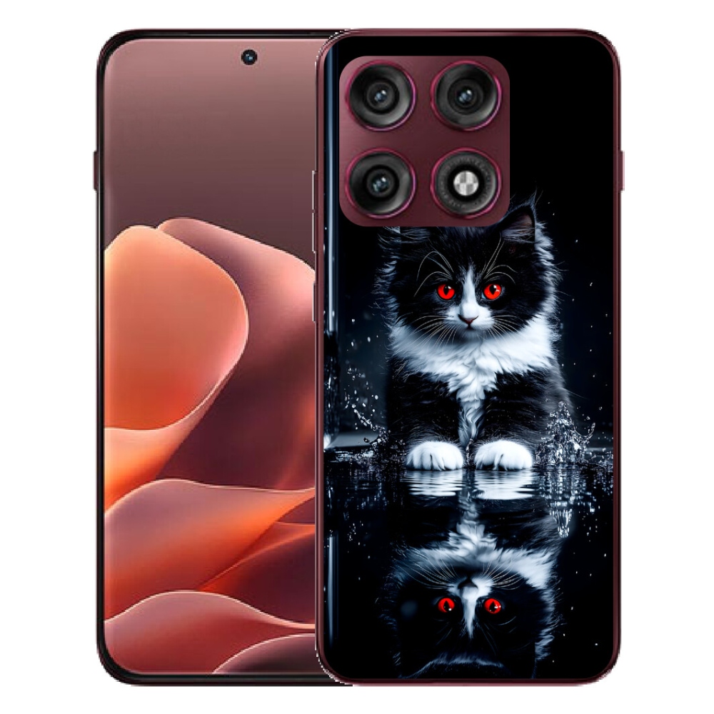 Gélový kryt mmCase na Motorola Edge 70 Pro - čiernobiele mačiatko
