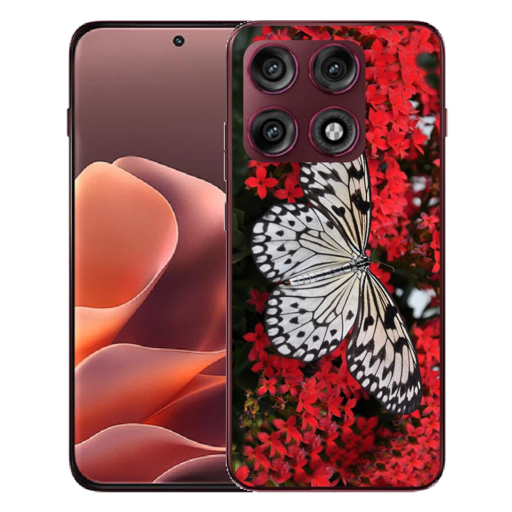 Gélový kryt mmCase na Motorola Edge 70 Pro - čiernobiely motýľ 1