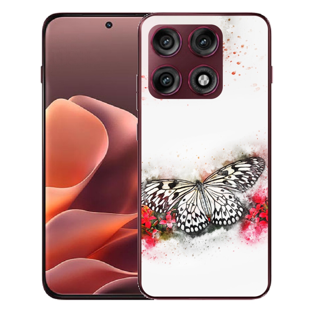 Gélový kryt mmCase na Motorola Edge 70 Pro - čiernobiely motýľ