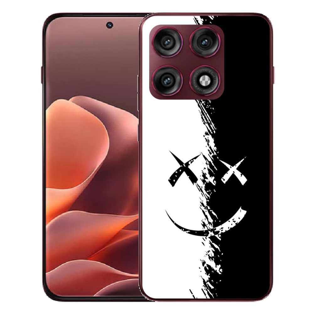 Gélový kryt mmCase na Motorola Edge 70 Pro - čiernobiely smajlík