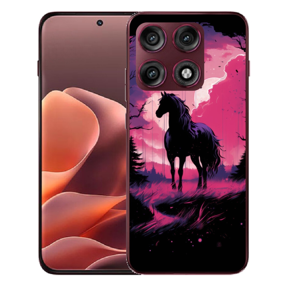 Gélový kryt mmCase na Motorola Edge 70 Pro - čierny kreslený kôň 1