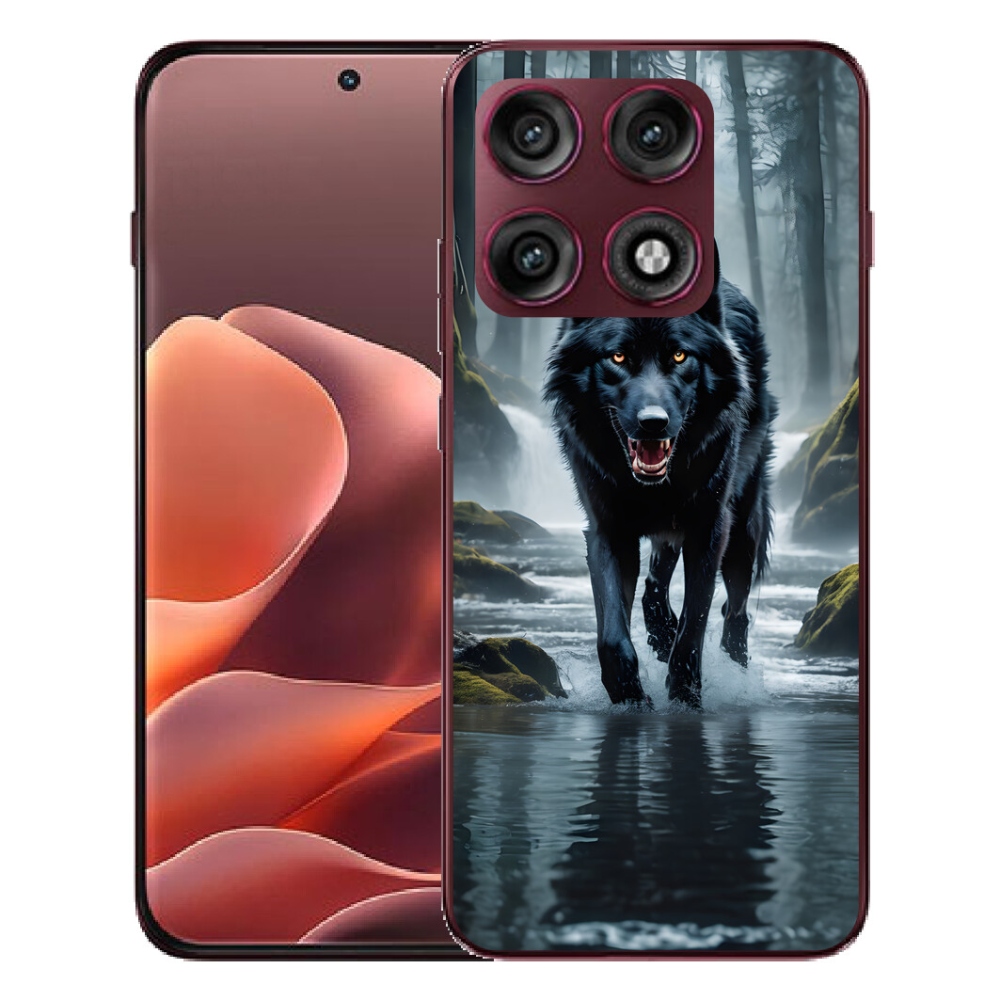 Gélový kryt mmCase na Motorola Edge 70 Pro - čierny vlk
