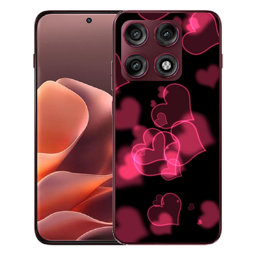 Gélový kryt mmCase na Motorola Edge 70 Pro - červená srdiečka