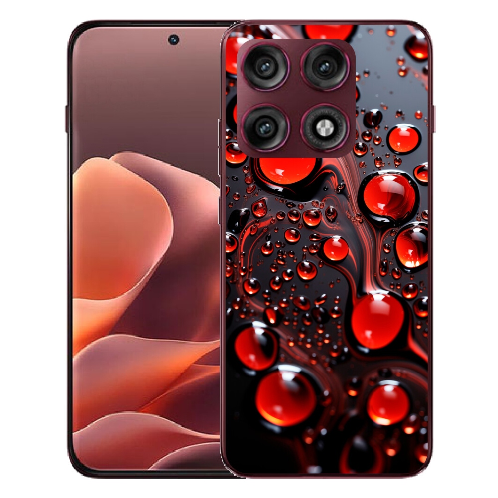 Gélový kryt mmCase na Motorola Edge 70 Pro - červené kvapky 2