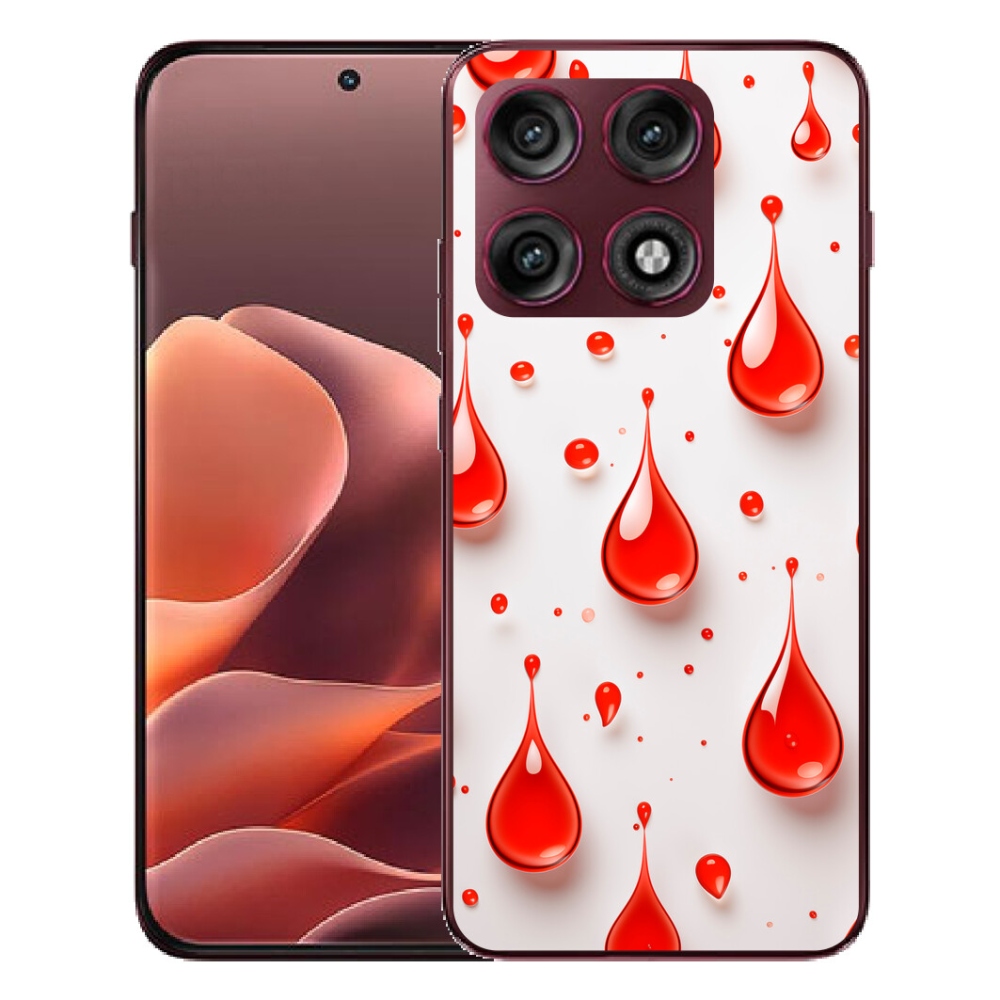 Gélový kryt mmCase na Motorola Edge 70 Pro - červené kvapky